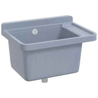 Spoelbak wandgemonteerd 50x35x24 cm hars grijs 8