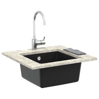 Spoelbak Zwart 430 x 460 mm 80% Kwarts en 20% Hars 2