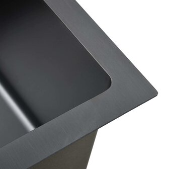 Spoelbak handgemaakt roestvrij staal zwart 8