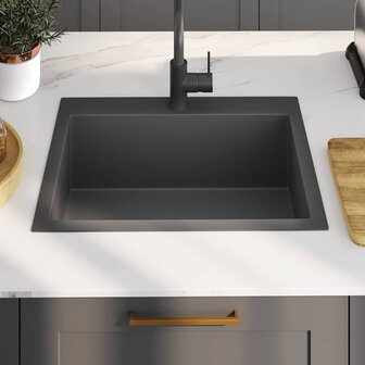 Spoelbak handgemaakt roestvrij staal zwart 3