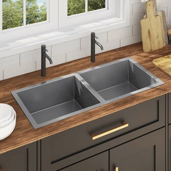 Spoelbak handgemaakt roestvrij staal 1