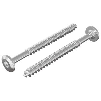 Houtschroeven 2 pcs Zilver M6 x 70 mm Staal 2