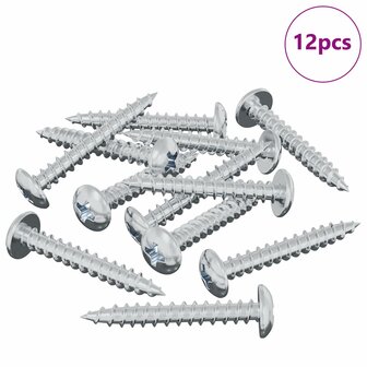 Houtschroeven 12 pcs Zilver M4 x 28 mm IJzer 2