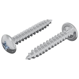 Houtschroeven 2 pcs Zilver M4 x 25 mm Staal 2