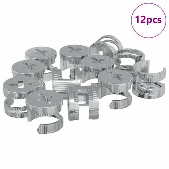 Cam Lock Moeren 12 pcs Zilver 12 x 10 mm Metaal 2