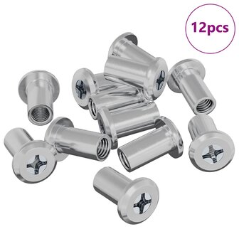Slotmoer 12 pcs Zilver M6 x 15 mm Staal 2