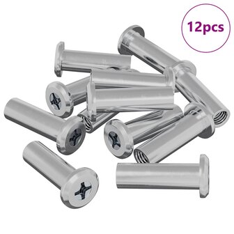 Slotmoer 12 pcs Zilver M6 x 15 mm Staal 2