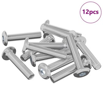 Slotschroef Effen 12 pcs Zilver M6 x 30 mm Staal 2