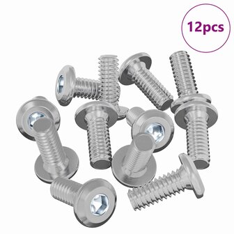 Vergrendelingsschroef 12 pcs Zilver M6 x 15 mm Staal 2