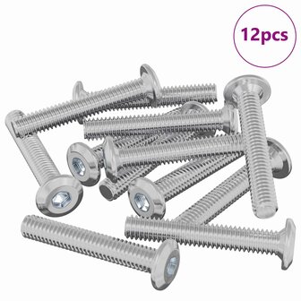 Vergrendelingsschroef 12 pcs Zilver M6 x 35 mm Staal 2
