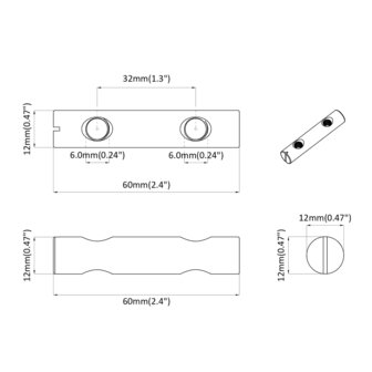 Moer 2 pcs Verzinkt 60 x 12 mm IJzer 7