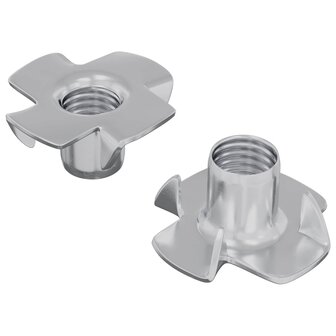 Gestanste T-moer 2 pcs Zilver M6 mm Staal 2