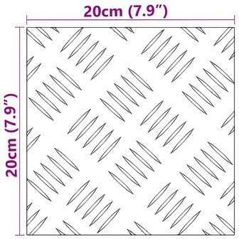 traptreden Vierkant 2 pcs Zilver 20 x 20 cm Aluminium 7