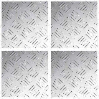 traptreden Vierkant 4 pcs Zilver 20 x 20 cm Aluminium 2