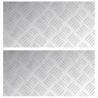 traptreden Rechthoekig 2 pcs Zilver 40 x 20 cm Aluminium 2