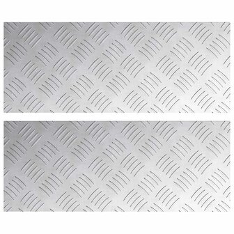 traptreden Rechthoekig 2 pcs Zilver 50 x 20 cm Aluminium 2