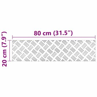 traptreden Rechthoekig 4 pcs Zilver 80 x 20 cm Aluminium 8