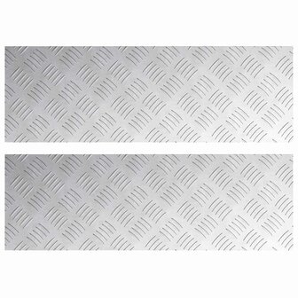 traptreden Rechthoekig 2 pcs Zilver 75 x 25 cm Aluminium 2