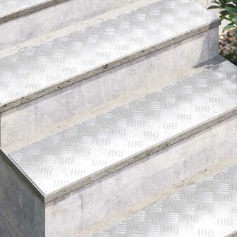 traptreden Rechthoekig 2 pcs Zilver 100 x 25 cm Aluminium 3