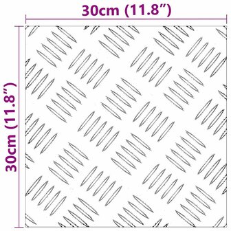 traptreden Vierkant 2 pcs Zilver 30 x 30 cm Aluminium 8