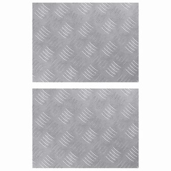 traptreden Rechthoekig 2 pcs Zilver 40 x 30 cm Aluminium 2