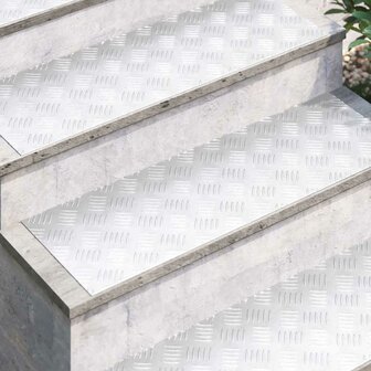 traptreden Rechthoekig 4 pcs Zilver 90 x 30 cm Aluminium 3