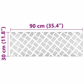 traptreden Rechthoekig 4 pcs Zilver 90 x 30 cm Aluminium 8
