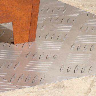 traptreden Vierkant 4 pcs Zilver 40 x 40 cm Aluminium 3