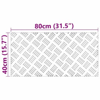 traptreden Rechthoekig 2 pcs Zilver 80 x 40 cm Aluminium 8