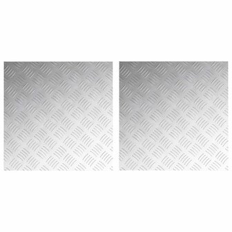 traptreden Vierkant 2 pcs Zilver 50 x 50 cm Aluminium 2
