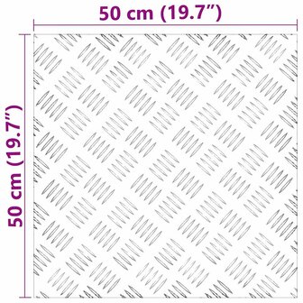 traptreden Vierkant 4 pcs Zilver 50 x 50 cm Aluminium 8