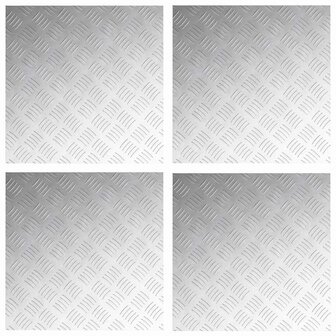 traptreden Vierkant 4 pcs Zilver 50 x 50 cm Aluminium 2