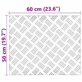 traptreden Rechthoekig 4 pcs Zilver 60 x 50 cm Aluminium 3
