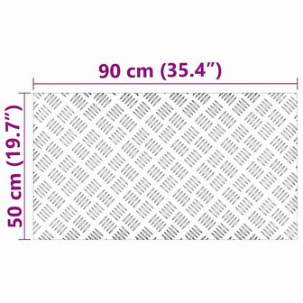 traptreden Rechthoekig 2 pcs Zilver 90 x 50 cm Aluminium 8
