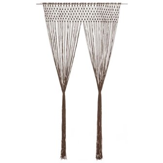 Gordijn macram&eacute; 140x240 cm katoen taupe 2