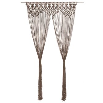 Gordijn macram&eacute; 140x240 cm katoen taupe 1