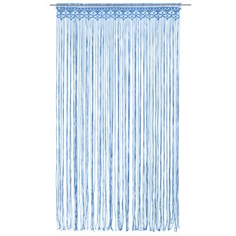 Gordijn macram&eacute; 140x240 cm katoen blauw 2