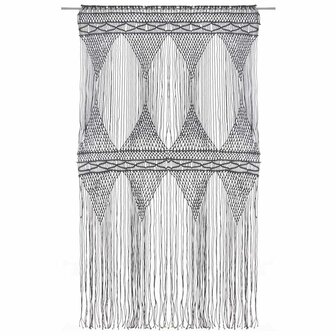 Gordijn macram&eacute; 140x240 cm katoen antraciet 3