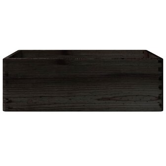 Houten kist met handvatten 40x30x13 cm massief grenenhout zwart 4