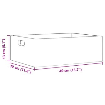 Houten kist met handvatten 40x30x13 cm massief grenenhout zwart 8