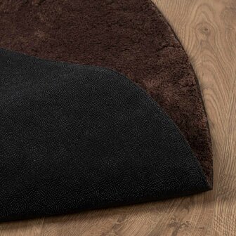 Vloerkleed Rond HUARTE Bruin &Oslash; 160 CM Polyester 3