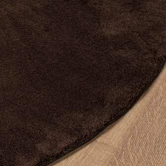 Vloerkleed Rond HUARTE Bruin &Oslash; 160 CM Polyester 5