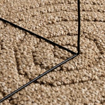 Vloerkleed Rond Moir&eacute; AGIRA Naturel &Oslash; 120 CM Polyester 5
