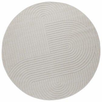 Vloerkleed Rond PALMERAS Cr&egrave;me &Oslash; 160 CM Polyester 1
