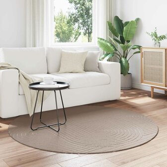Vloerkleed Rond PALMERAS Beige &Oslash; 200 CM Polyester 1