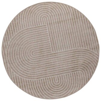 Vloerkleed Rond PALMERAS Beige &Oslash; 200 CM Polyester 2