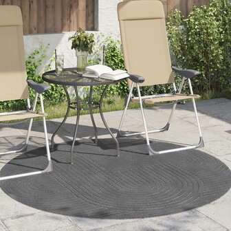 Vloerkleed Rond PALMERAS Antraciet &Oslash; 120 CM Polyester 3