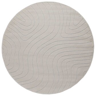 Vloerkleed Rond PALMERAS Cr&egrave;me &Oslash; 120 CM Polyester 2