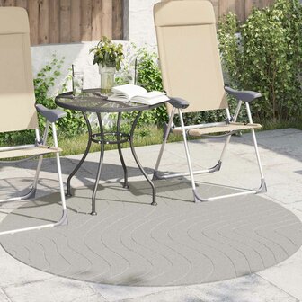 Vloerkleed Rond PALMERAS Cr&egrave;me &Oslash; 160 CM Polyester 3