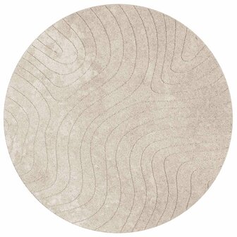 Vloerkleed Rond PALMERAS Beige &Oslash; 120 CM Polyester 2